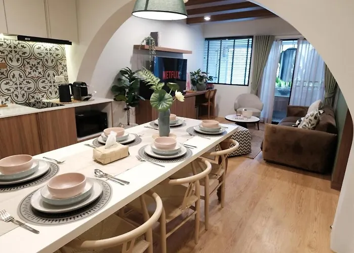 公寓 The Shantipan Lotus - Cozy 2br Family 400m From Bts Station