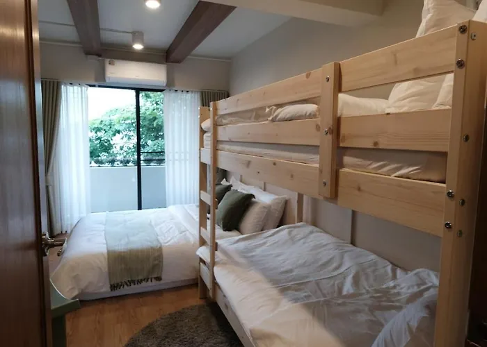 公寓 The Shantipan Lotus - Cozy 2br Family 400m From Bts Station *